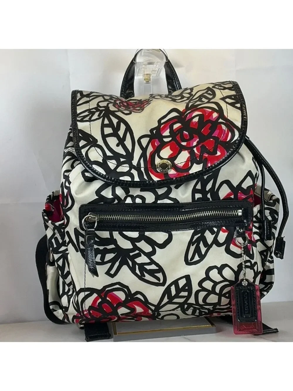Coach Poppy Y2K Daisy Floral Graffiti Nylon‎ Backpack Bag